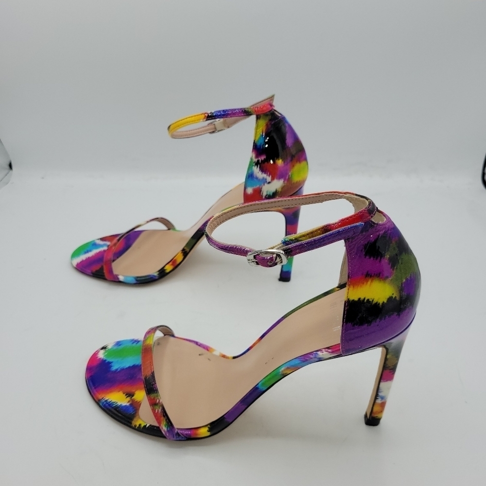 Stuart Weitzman Strappy Multi Color High Heels Size 8.5 M - Picture 5 of 14